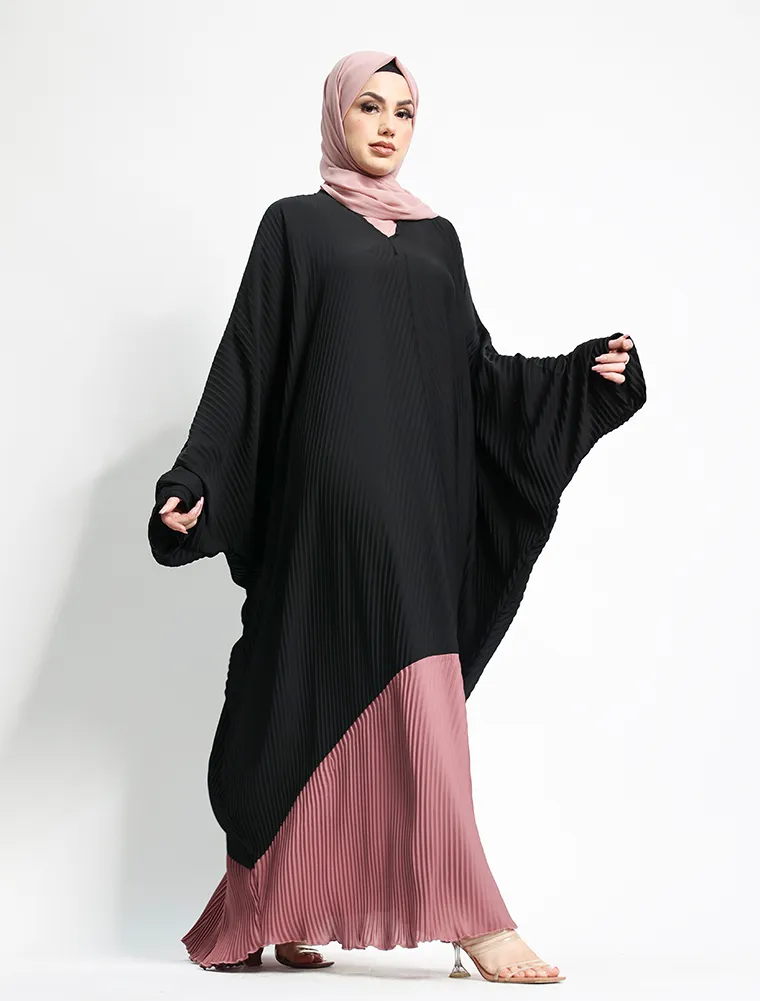 Rose Pleated Batwing